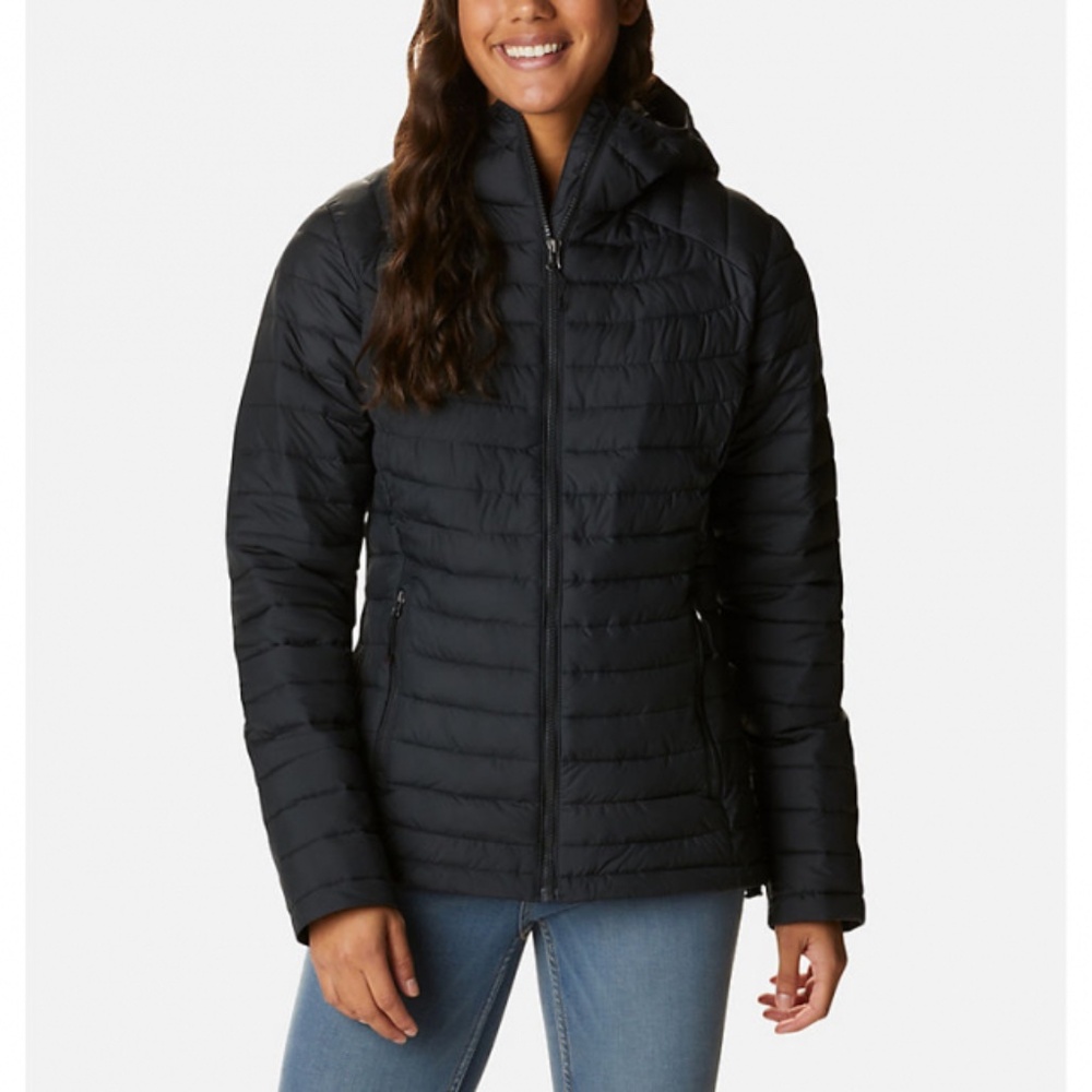 COLUMBIA Sports. BLACK Insulated Jacket, Hooded, LARGE, NEW w/o tags